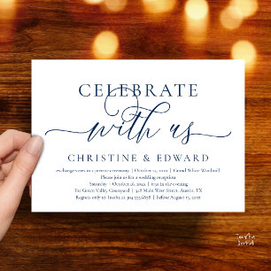 Celebrate with us, Classy Wedding Elopement Party Invitation
