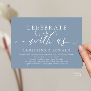 Celebrate with us, Classy Wedding Elopement Party Invitation