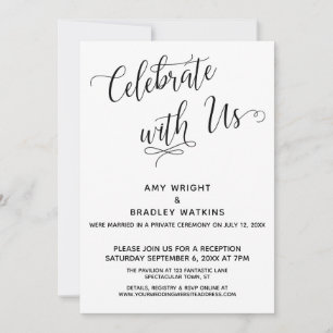 "Celebrate with Us" Elegant Post-Wedding Reception Invitation