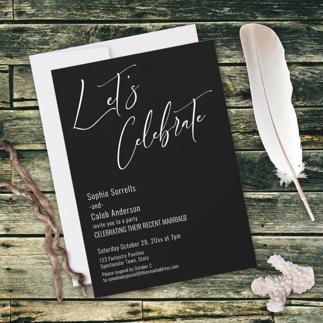 Celebrate with Us! Modern Black Wedding Party Invitation (Creator Uploaded)