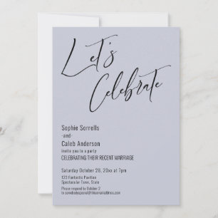 Celebrate with Us! Modern Dusty Blue Reception Invitation
