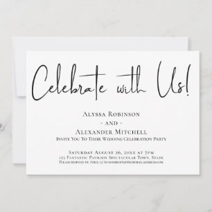 Celebrate with Us! Modern Handwriting Reception Invitation