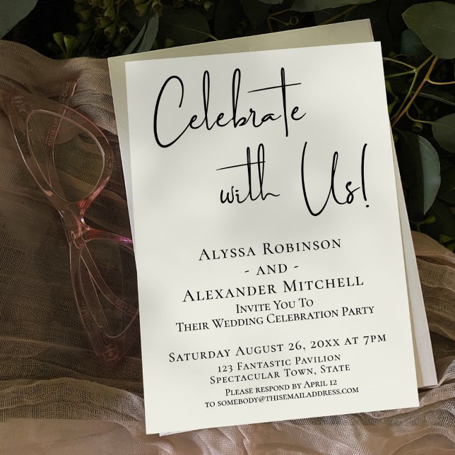 Celebrate with Us! Modern Handwriting Reception Invitation (Creator Uploaded)