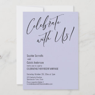 Celebrate with Us! Modern Lavender Wedding Party Invitation