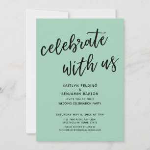 Celebrate with Us Modern Light Green Wedding Party Invitation