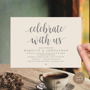 Celebrate with us, Modern Wedding Elopement Dinner Invitation