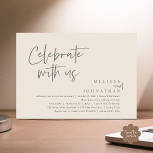 Celebrate with us Modern Wedding Reception Invitation