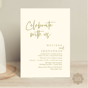 Celebrate with us, Modern Wedding Reception Invitation