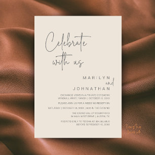 Celebrate with us, Modern Wedding Reception Party Invitation