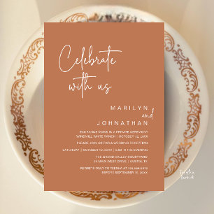 Celebrate with us, Modern Wedding Reception Party Invitation