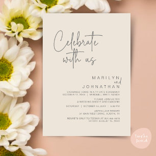 Celebrate with us, Modern Wedding Reception Party Invitation