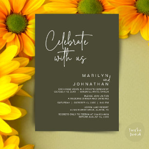 Celebrate with us, Modern Wedding Reception Party Invitation