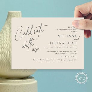 Celebrate with us, Modern Wedding Rehearsal Dinner Invitation