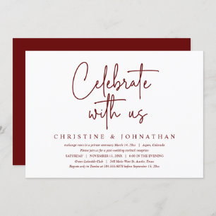 Celebrate with us, Post Wedding Elopement Party  Invitation