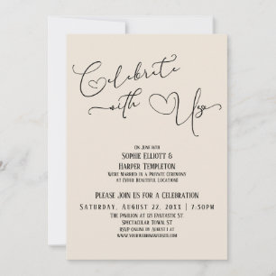 Celebrate with Us Pretty Cream Reception Only Invitation