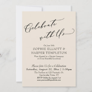 Celebrate with Us Pretty Cream Reception Only Invitation