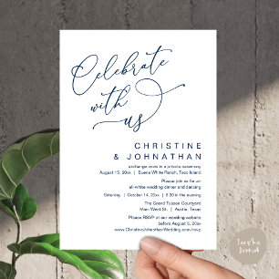 Celebrate with us, Romantic Wedding Dinner Dancing Invitation