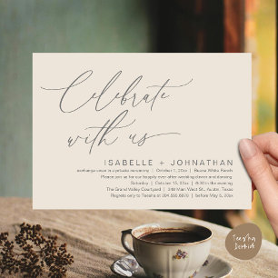 Celebrate with us, Romantic Wedding Dinner Party Invitation