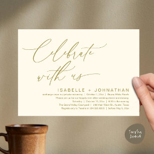 Celebrate with us, Romantic Wedding Dinner Party Invitation