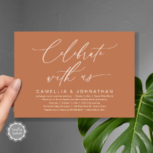 Celebrate with us, Romantic Wedding Dinner Party Invitation