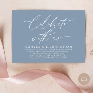 Celebrate with us, Romantic Wedding Dinner Party Invitation