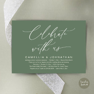 Celebrate with us, Romantic Wedding Dinner Party Invitation