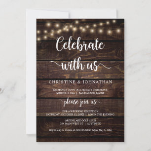 Celebrate with us, Rustic Elopement Party Invitati Invitation