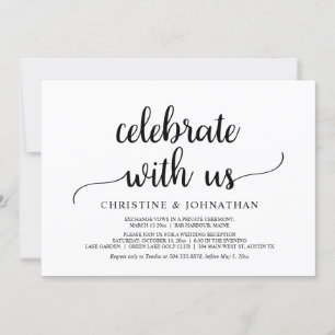 Celebrate with us, Rustic Wedding Elopement Party Invitation