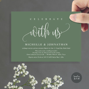 Celebrate With Us, Wedding Elopement Celebration Invitation
