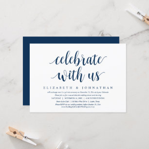 Celebrate with us, Wedding Elopement Dinner Invita Invitation
