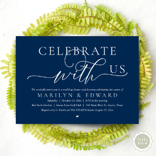 Celebrate with us, Wedding Elopement Dinner Invitation