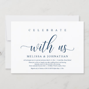 Celebrate with us, Wedding Elopement Dinner Invitation