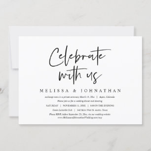 Celebrate with us, Wedding Elopement Dinner Invitation