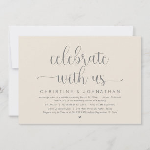 Celebrate with us, Wedding Elopement Dinner Party Invitation