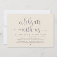 Celebrate with us, Wedding Elopement Dinner Party