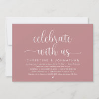 Celebrate with us, Wedding Elopement Dinner Party