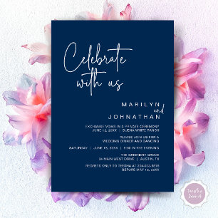Celebrate with us, Wedding Elopement Dinner Party Invitation