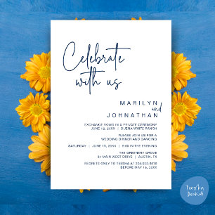 Celebrate with us, Wedding Elopement Dinner Party Invitation