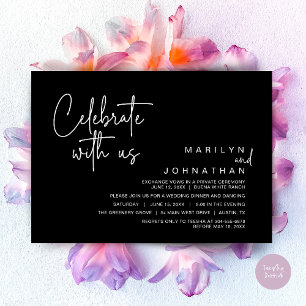 Celebrate with us, Wedding Elopement Dinner Party Invitation