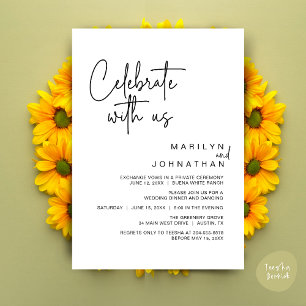 Celebrate with us, Wedding Elopement Dinner Party Invitation