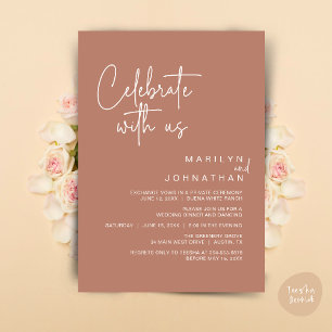 Celebrate with us, Wedding Elopement Dinner Party Invitation