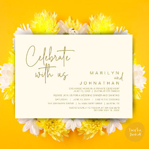 Celebrate with us, Wedding Elopement Dinner Party Invitation