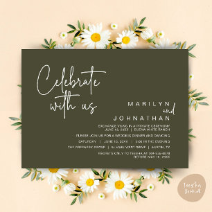 Celebrate with us, Wedding Elopement Dinner Party Invitation