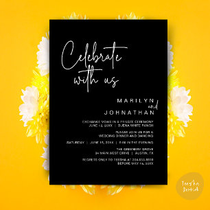Celebrate with us, Wedding Elopement Dinner Party Invitation