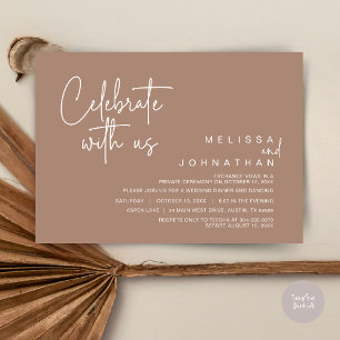 Celebrate with us, Wedding Elopement Dinner Party Invitation