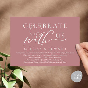 Celebrate with us, Wedding Elopement Dinner Party Invitation