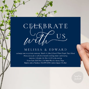 Celebrate with us, Wedding Elopement Dinner Party Invitation