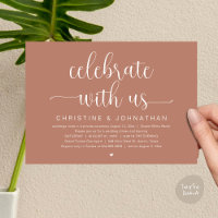 Celebrate with us, Wedding Elopement Dinner Party