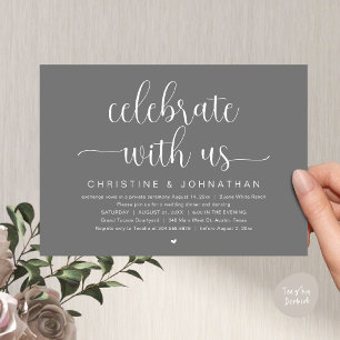 Celebrate with us, Wedding Elopement Dinner Party Invitation