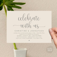 Celebrate with us, Wedding Elopement Dinner Party